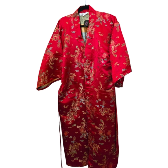 Kimino Red Dragon Print Kimono Robe XL - Picture 1 of 1